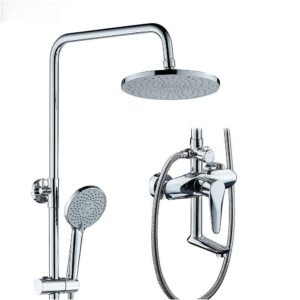 Shower head set, constant-temperature black household bathroom shower head, bathroom rain booster copper body shower head