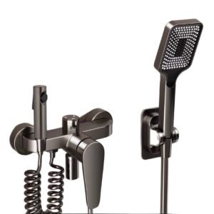 Home bathroom all-copper simple split shower head set, bathroom gun, grey shower head, pressurized