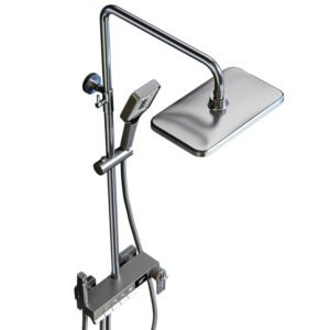 Grey shower head set, all-copper shower head, bathroom rain shower, household constant-temperature pressure-increasing nozzle